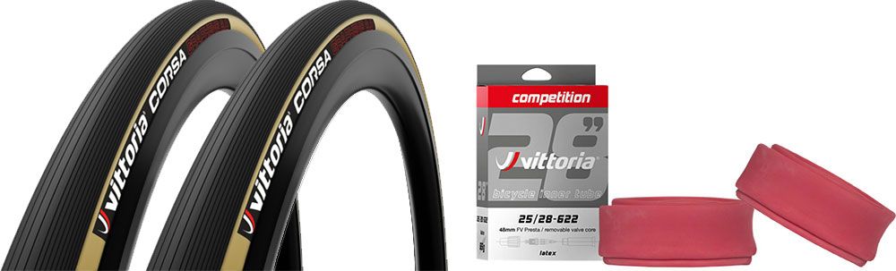 Vittoria Corsa G2.0 25-622 2er Set + Competition Latex 25/28 kaufen | Bike-Discount