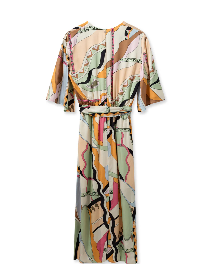 Mos Mosh  Kella Pictus Wrap kjole - Smoke Green