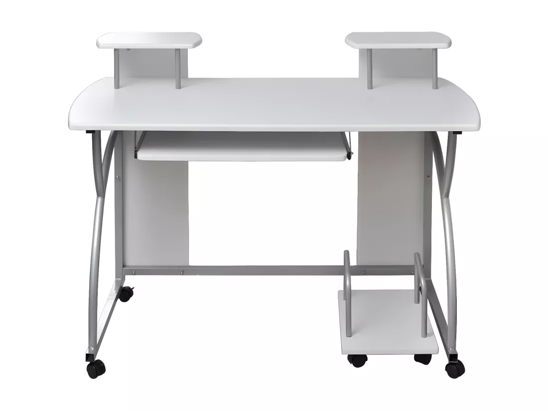 Bureau d'ordinateur Blanc 110x52x88,5 cm Bois d’ingénierie