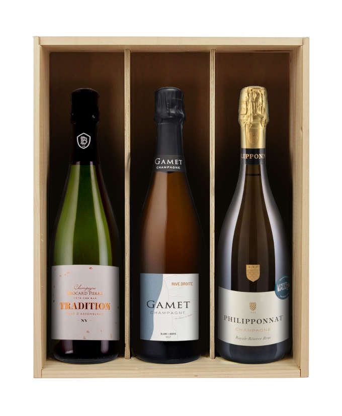 Champagnes favoris - 3 bouteilles & Caisse bois