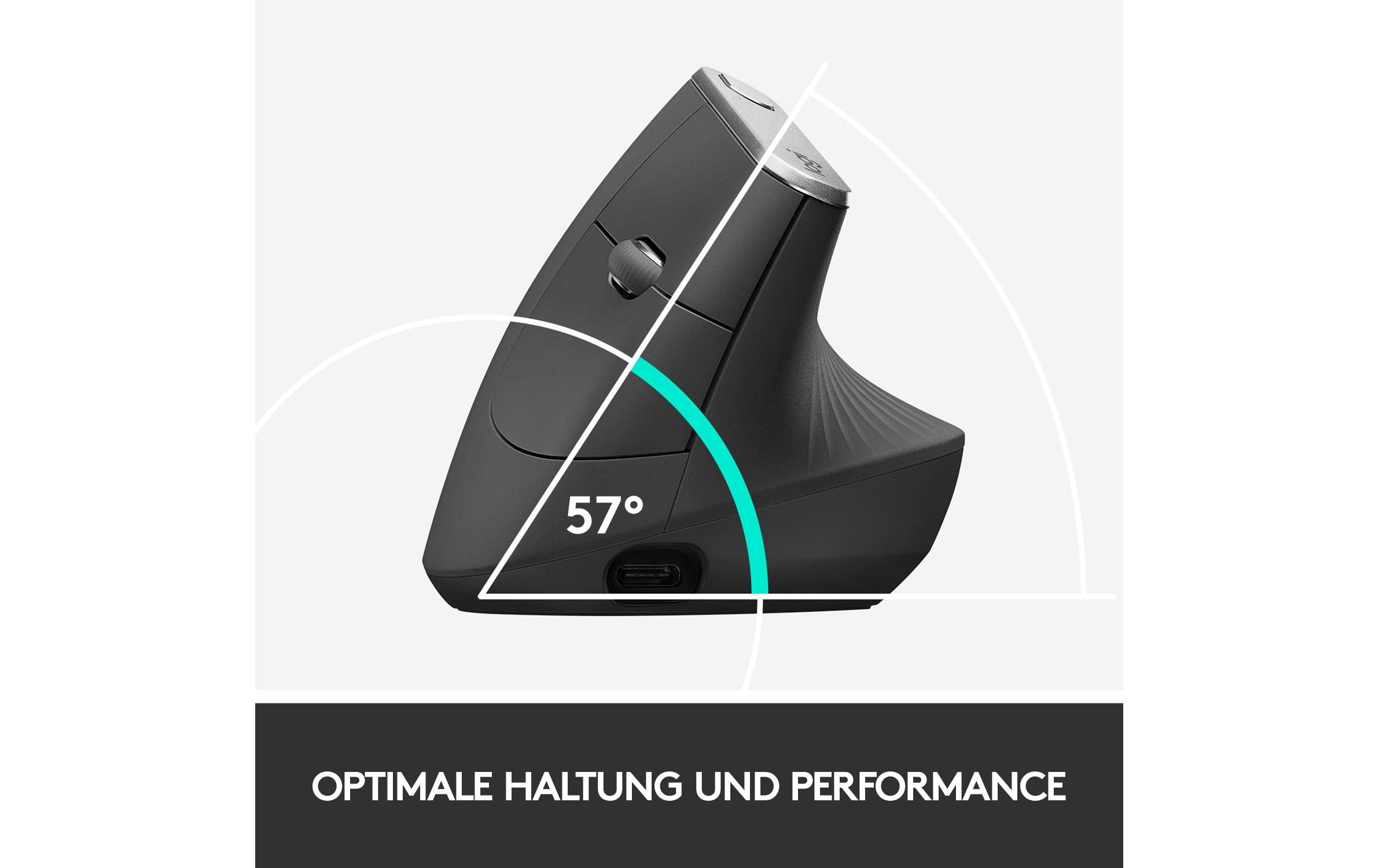 Ergonomische Maus MX VerticalKabellose Maus mit ergonomischer, vertikaler Handpositionierung