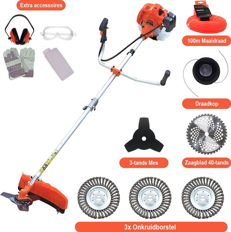 Kibani - Kantenmaaier 4-in-1 - Benzine - 52 cc - 1.9 pk 2-takt Motor