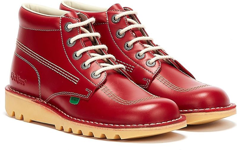 Kickers - Kick Hi - Leren Laarzen - Rood