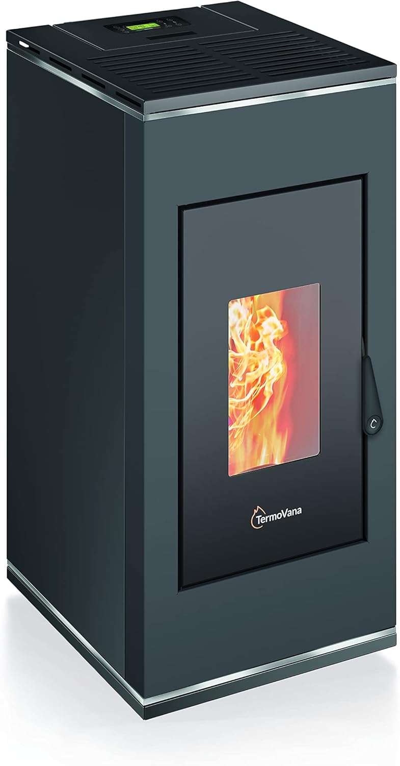Pelletofen BIO SOFIA 9.0-9kW - luftdicht - A+ - Pelletlast 22 kg (Anthrazit Chrom)