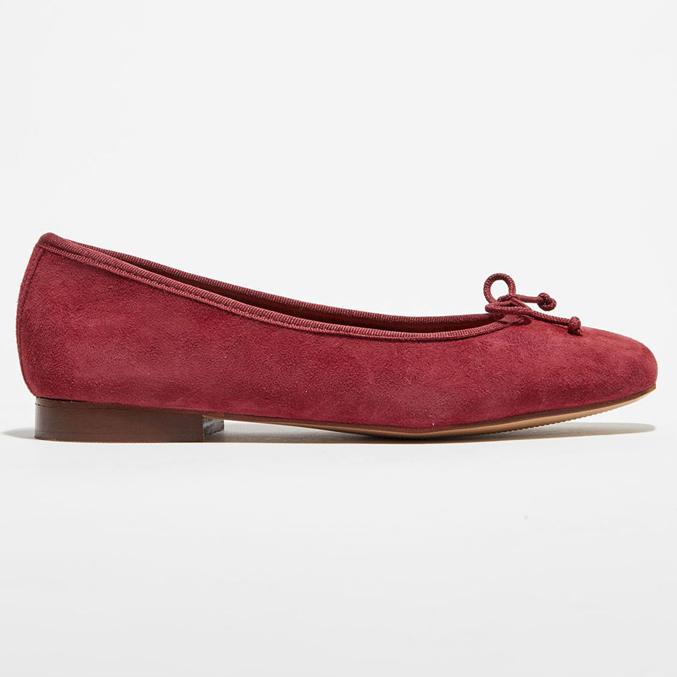 Quartier Latin Ballerines en Velours de Cuir Irene bordeaux