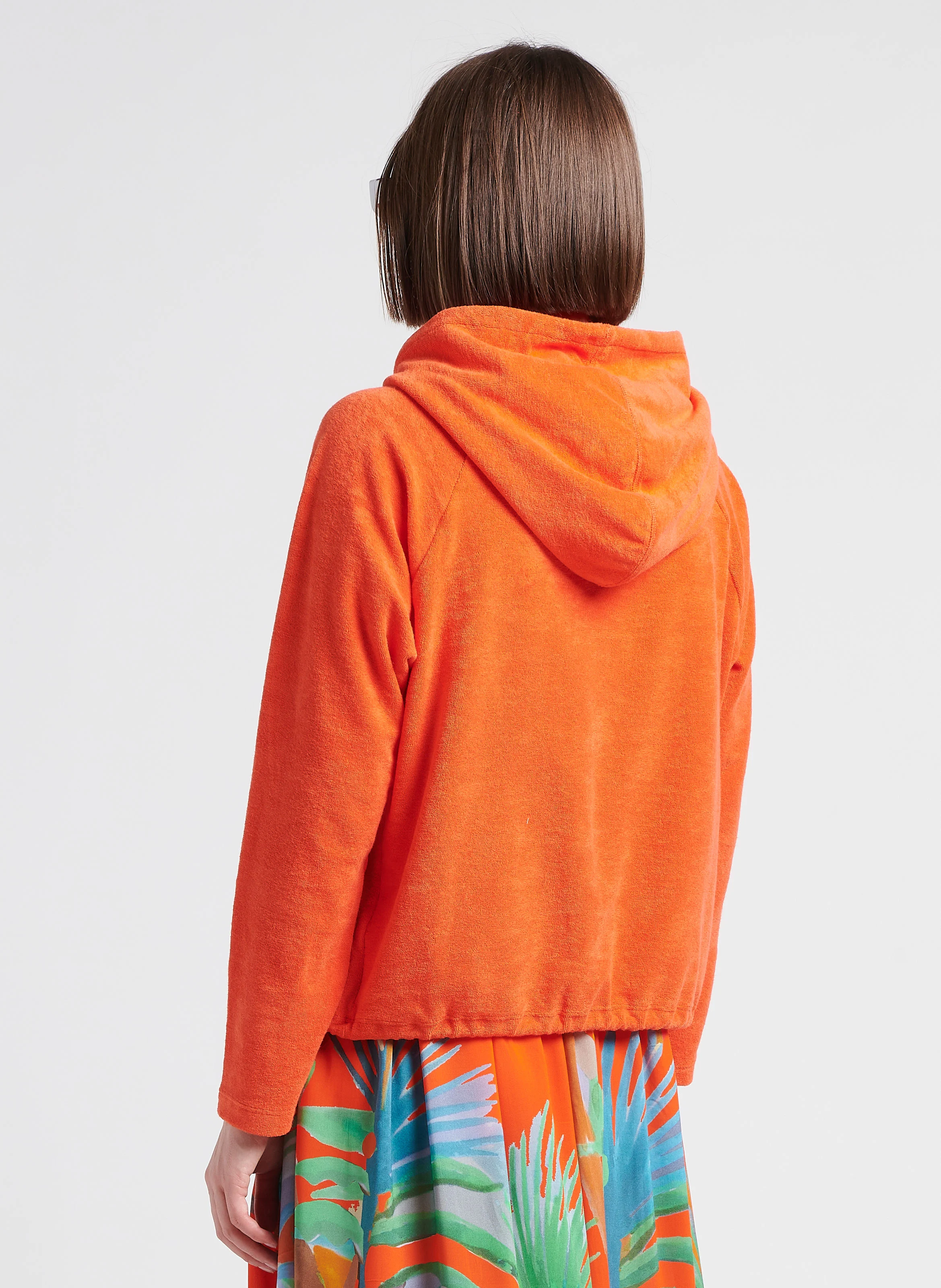 AMALFI - Sweat à capuche en coton mélangé| Orange