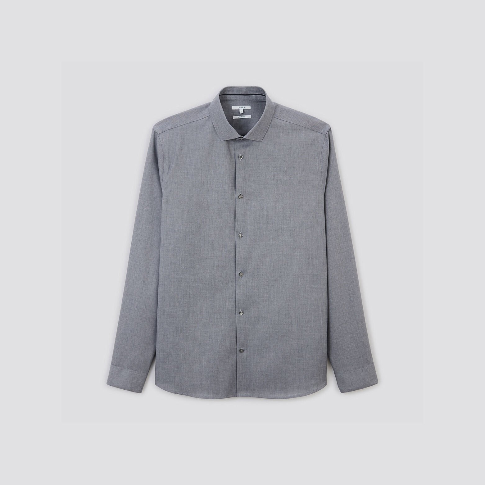 Chemise slim sans repassage unie coton Bleu foncé