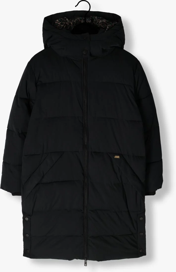 SCOTCH & SODA zwarte scotch & soda gewatteerde jas longer-length water-repellent puffer coat