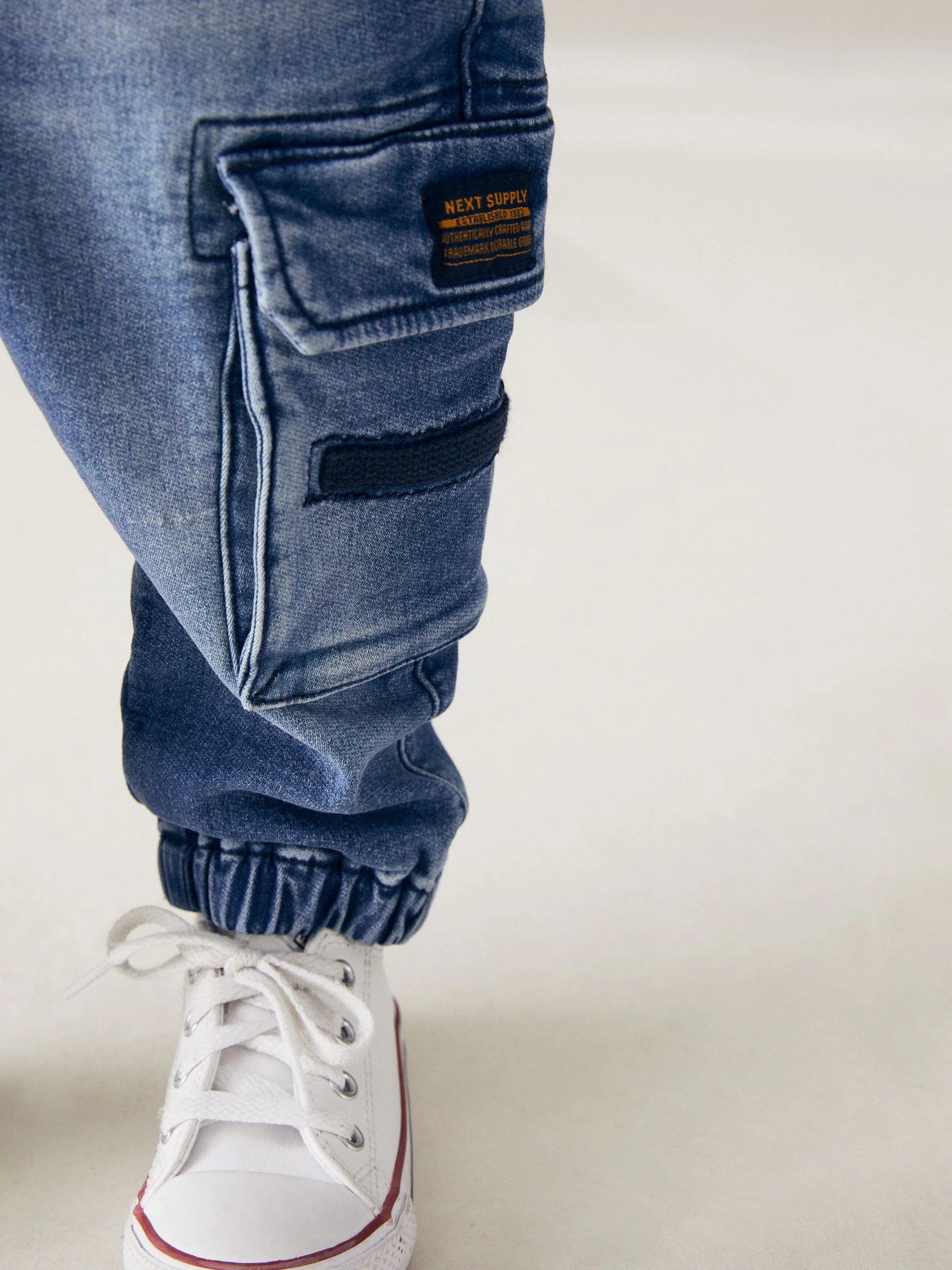 Normaal blauw - Comfortabele cargojeans (3 mnd-7 jr)