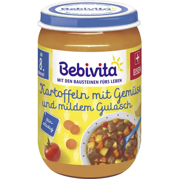 Bio Kartoffeln mit Gemüse und mildem Gulasch