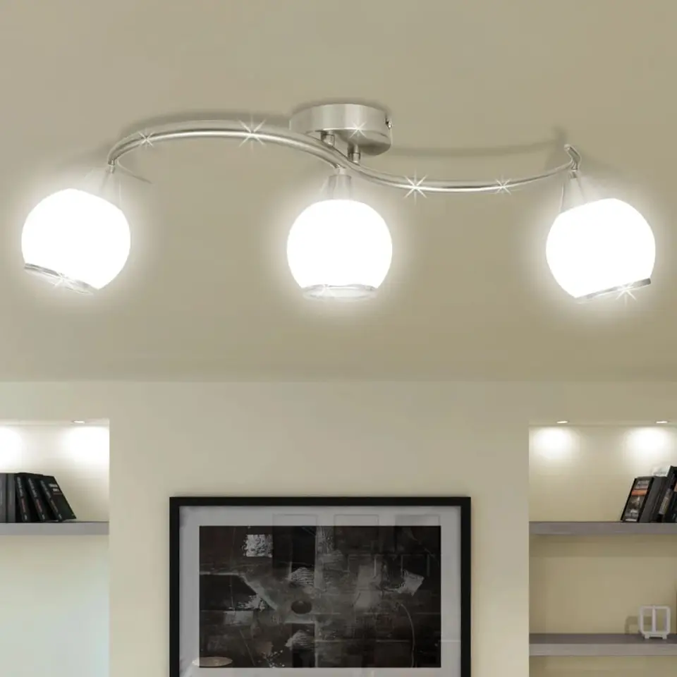 vidaXL - Plafondlamp - Wit - Glas