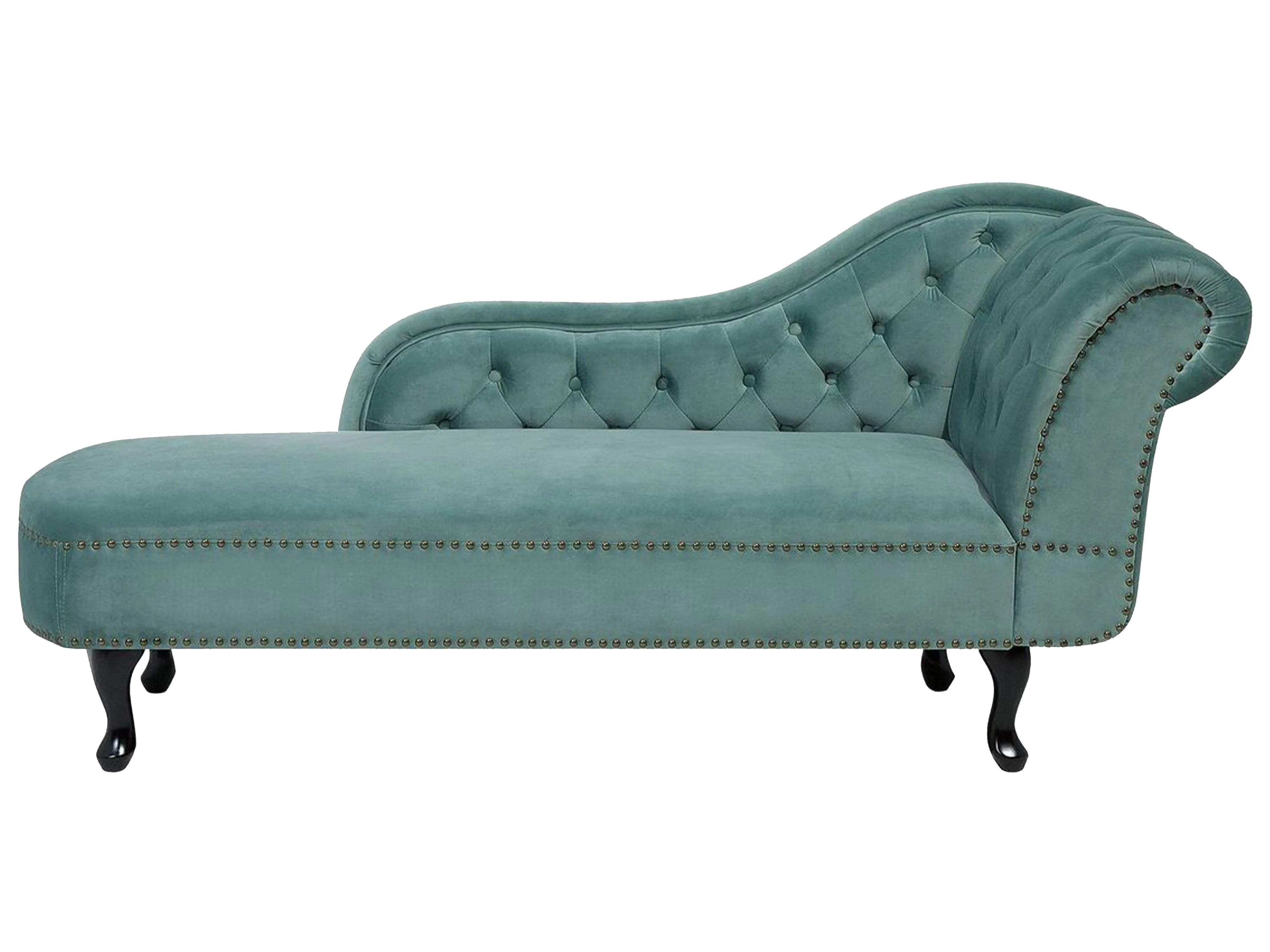 Rechtszijdige chaise longue NIMES Fluweel Mintgroen