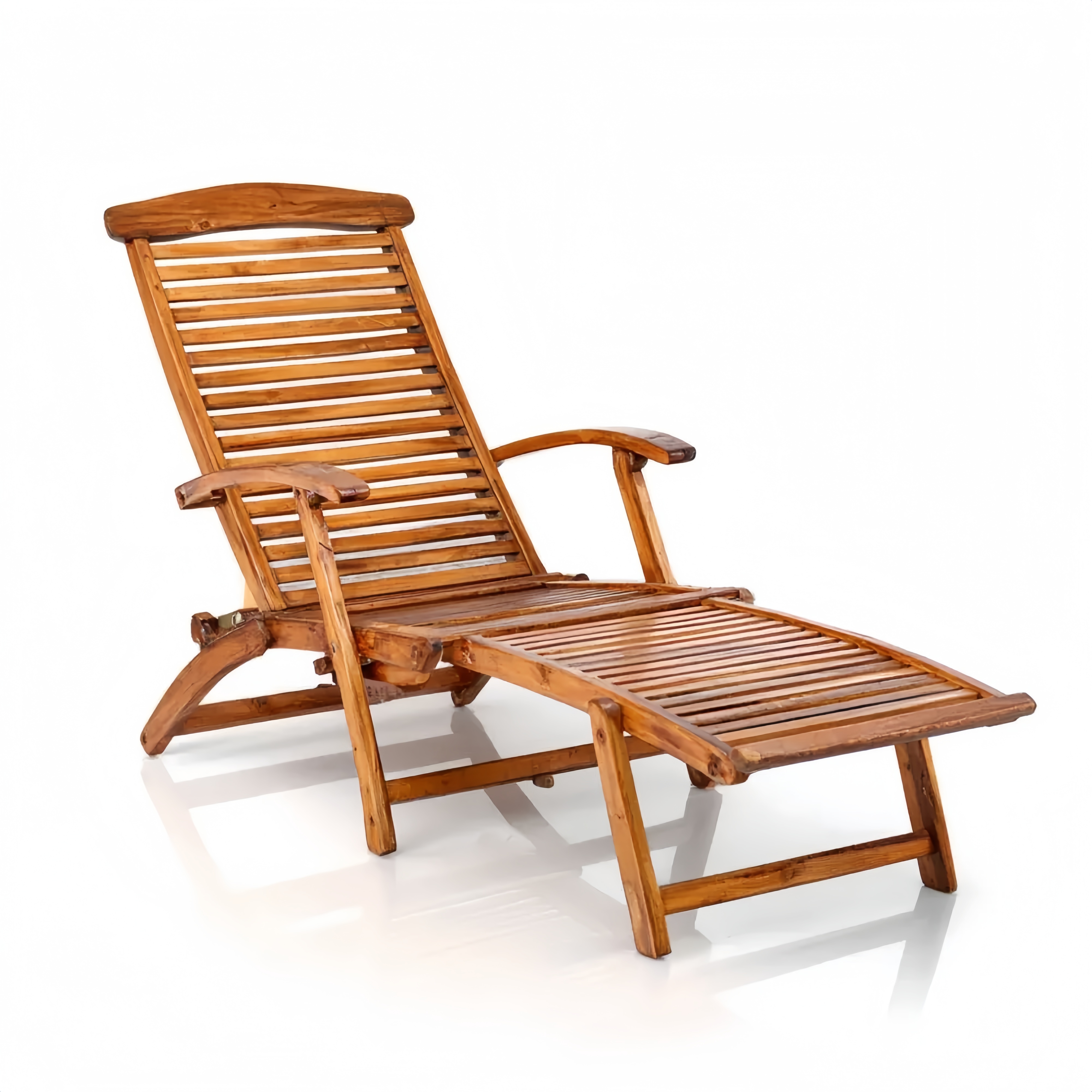 Klappbare Gartenliege Holz 200x70x50 cm – Naturfarbe