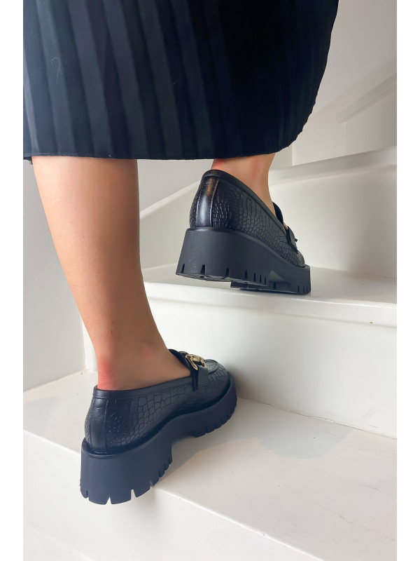Mocassins E007E1 Cocco Nero - Semerdjian