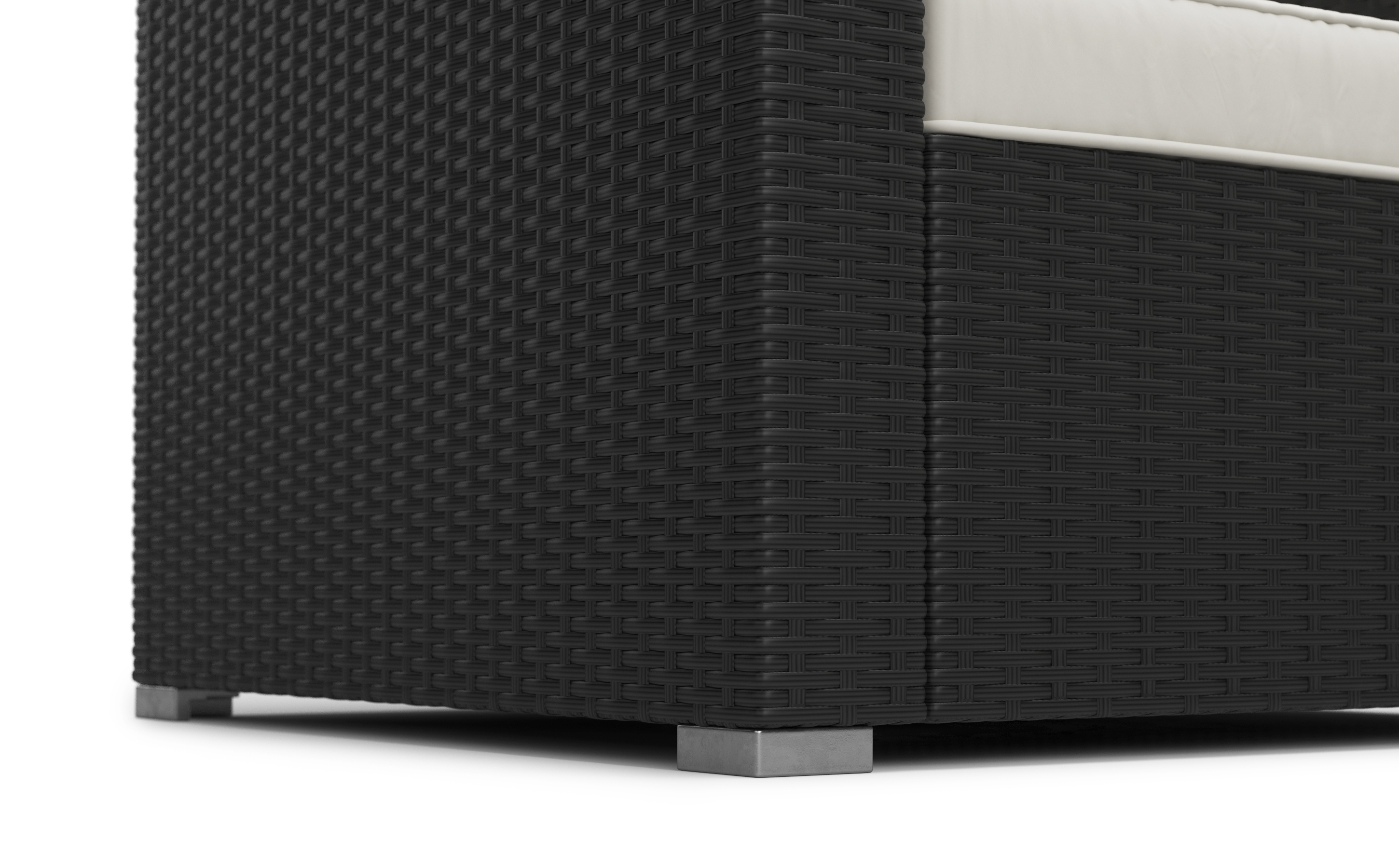 Rattanlounge KAPSTADT schwarz/beige