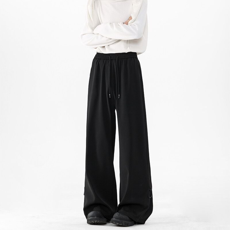 Kimeya - Effen broek met wijde pijpen en trekkoord in de taille