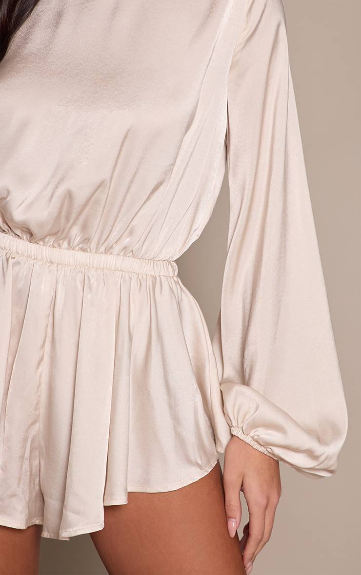 Crème Combinaison-short À Manches Ballon