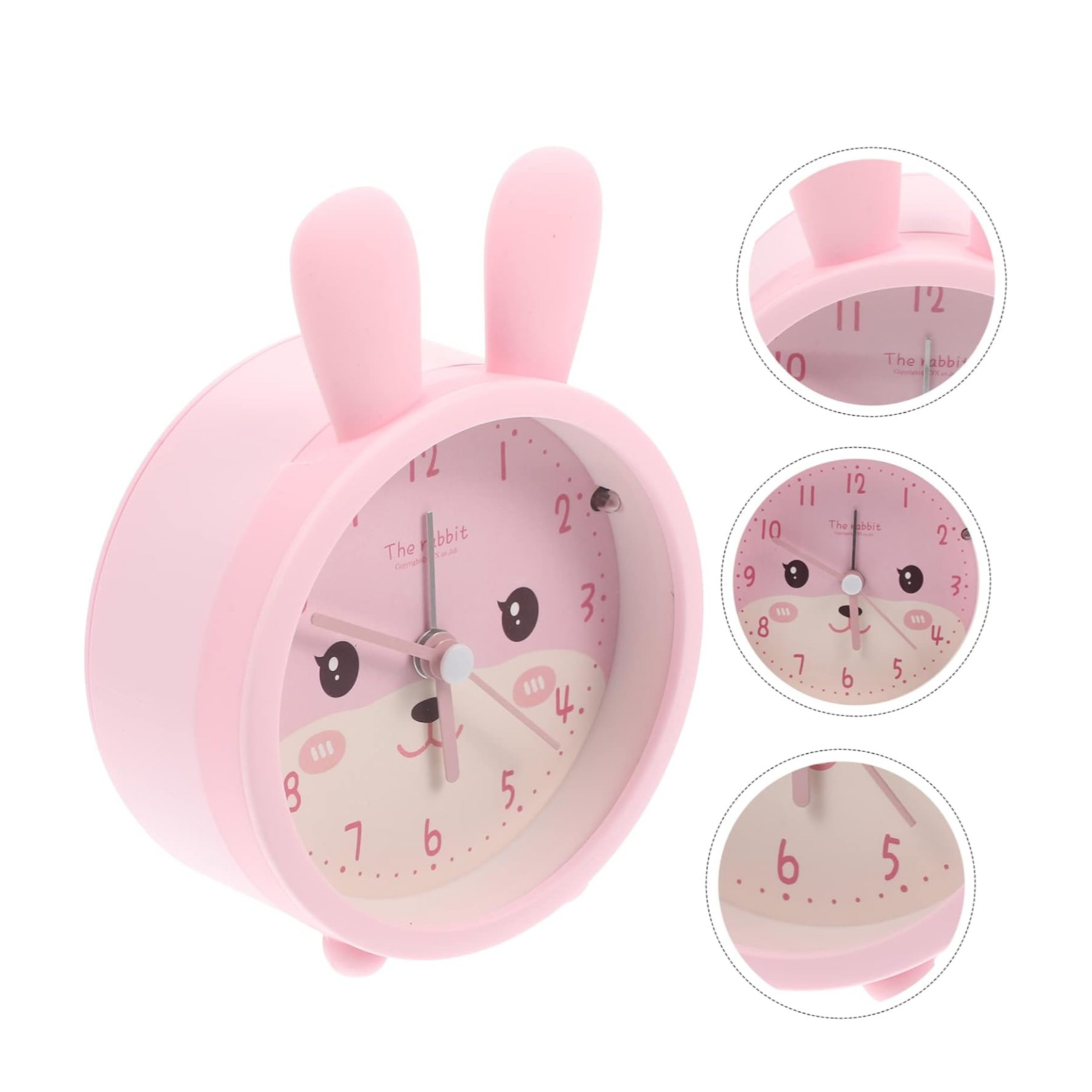 (115x85mm) Kinder Nachttisch Wecker Analoge Tischuhr (Batteriebetrieben) - Hase