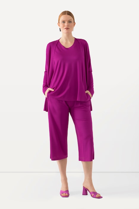 Slinky-Culotte, wadenlang, weites Bein, Elastikbund