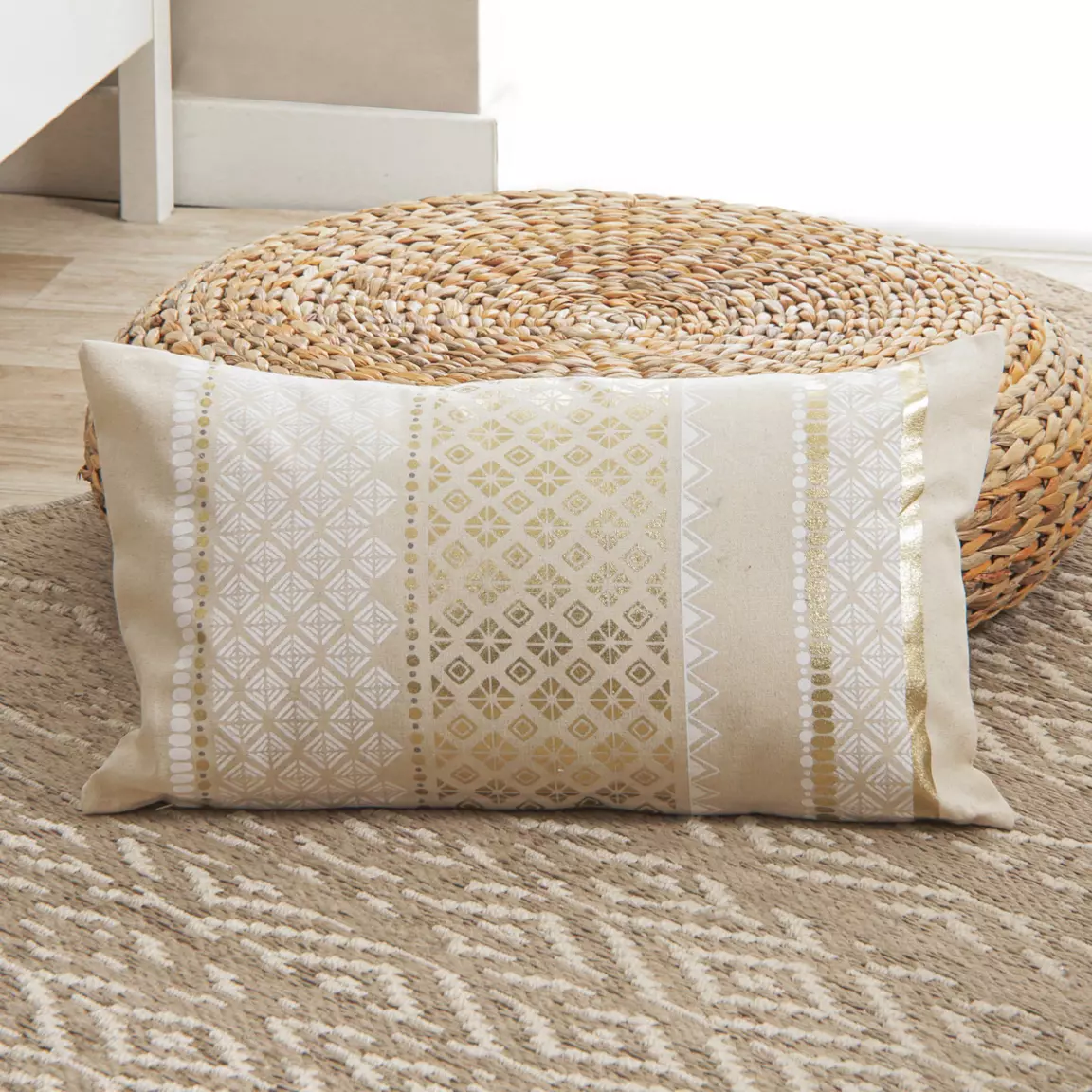 Coussin rectangulaire coton (30 x 50 cm) Gaya Or