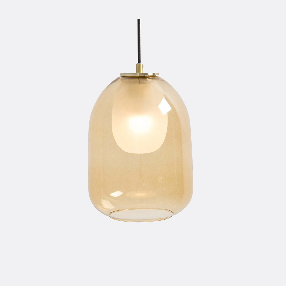 LA REDOUTE INTERIEURS<br>Luminária pendente em latão e vidro âmbar Ø20 cm, Bumble