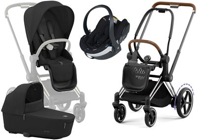 Cybex e-Priam Duovogn inkl. BeSafe iZi Go Modular X2, Sepia Black/Chrome Brown
