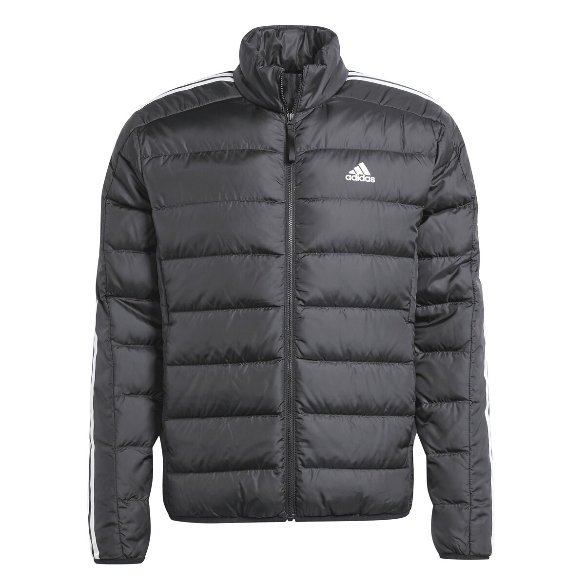 adidas Performance<br>Jaqueta de plumas leve com zíper, 3 listras Essentials