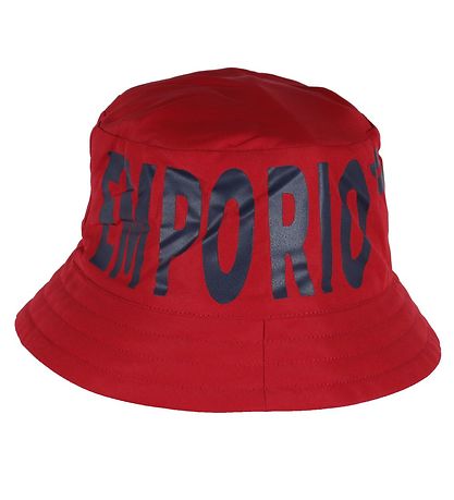 Emporio Armani Sommerhut - Umkehrbar - Rot/Navy m. Print