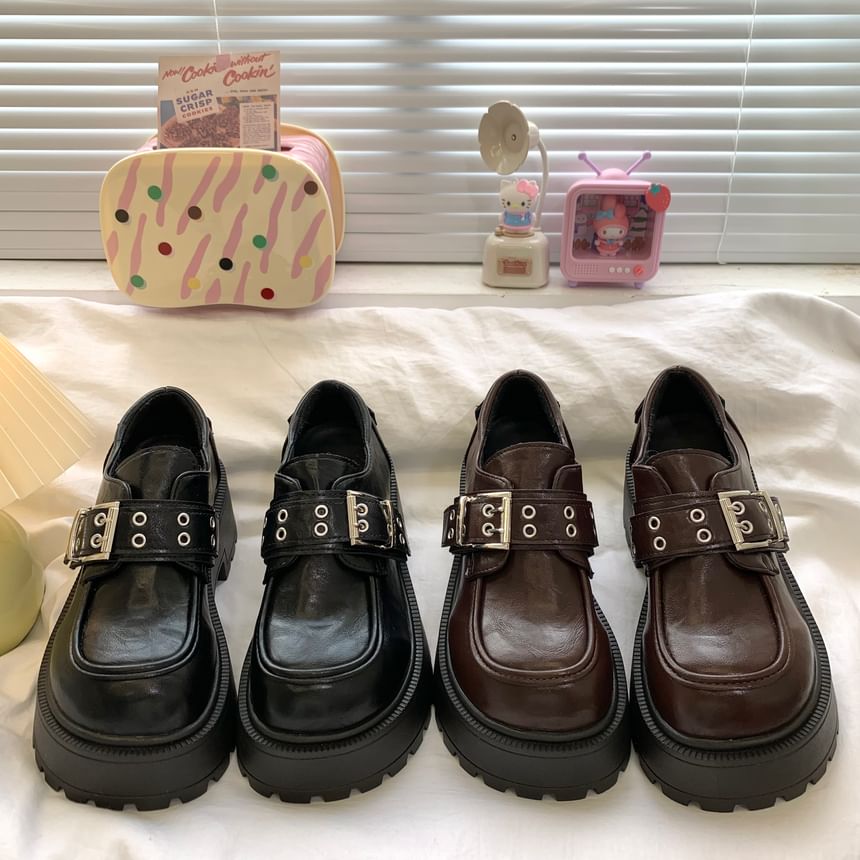 DURAC - Loafers met imitatieleren gesp en plateauzool