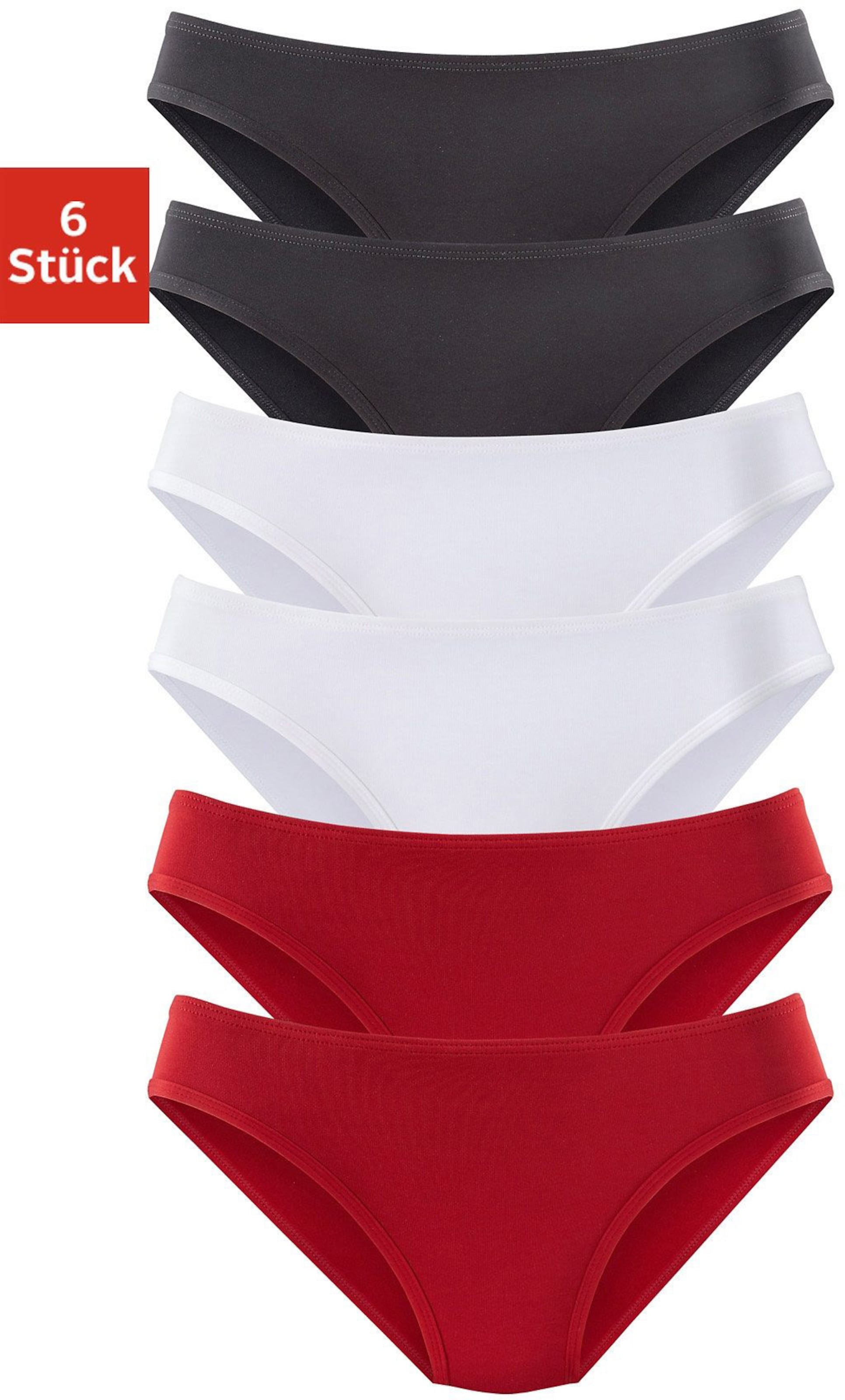 Jazz-Pants Slips in rot, schwarz, weiß