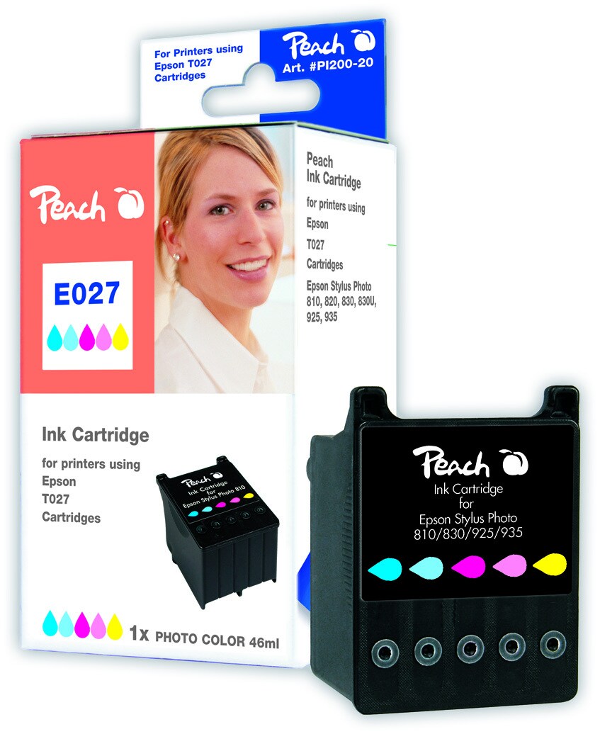 Peach E27 C Druckerpatrone col ersetzt Epson T027C, C13T02740110 für z.B. Epson Stylus Photo 810, Epson Stylus Photo 820, Epson Stylus Photo 830