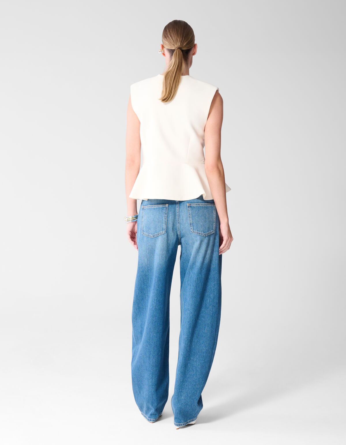 Barrel Fit Jeans Donkerblauw