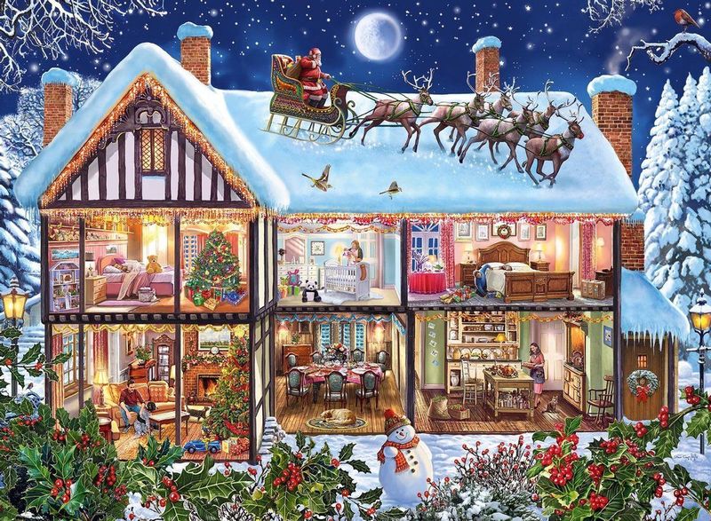 Kerstmis Thuis Puzzel (100 Stukjes)