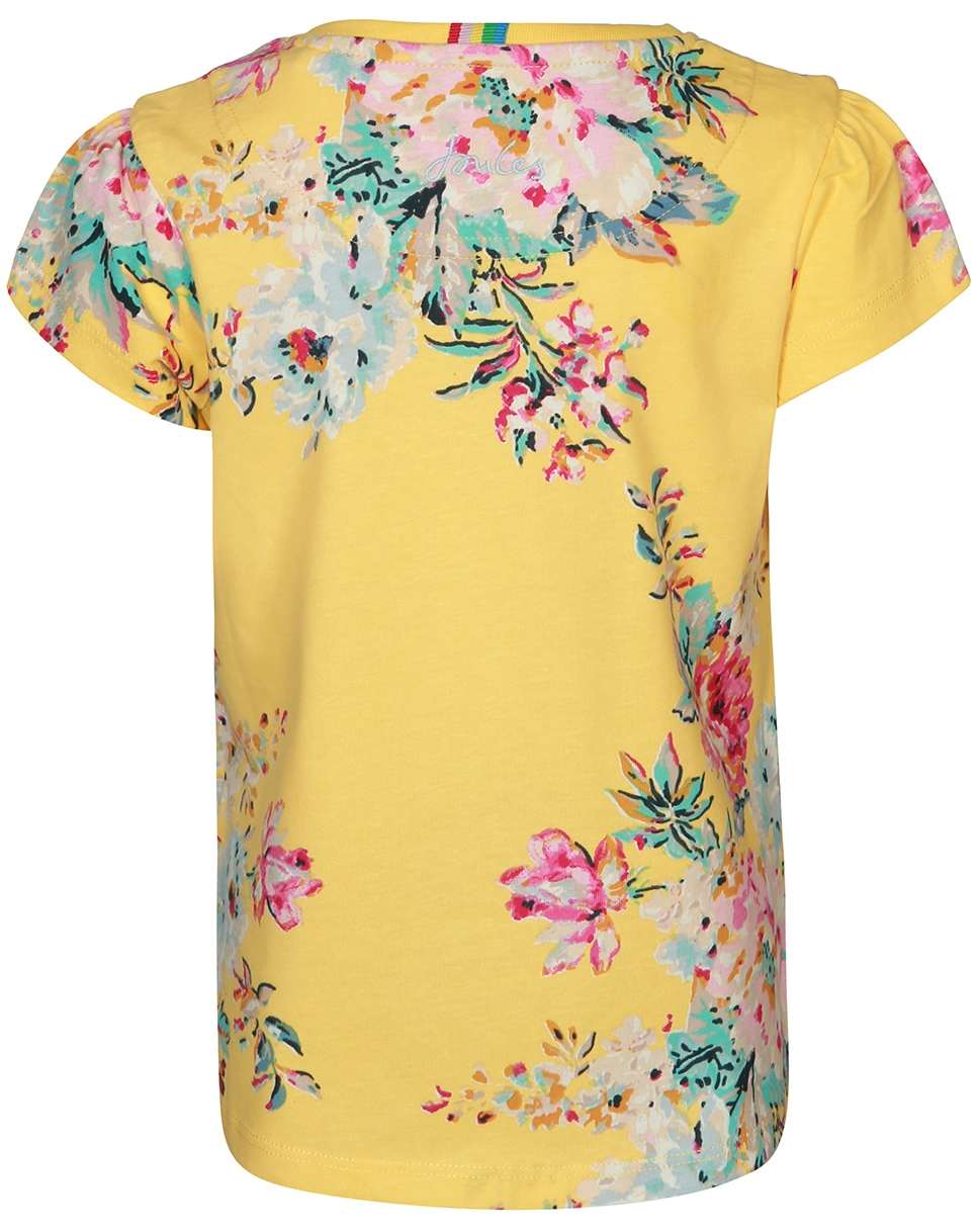 T-Shirt CASSIE - HEART FLRL in gelb