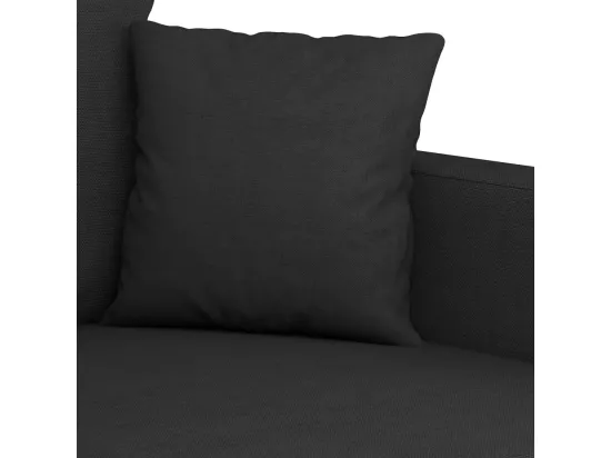 Ensemble de canapés 4 pcs avec coussins noir tissu