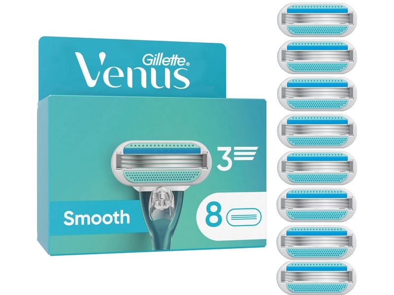 Gillette Venus Rasierklingen Smooth 8 Stück Ersatzklingen für Damen mit wiederverwendbarem Handstück