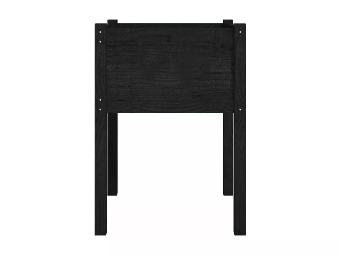 Jardinières 2 pièces Noir 50x50x70 cm Bois de pin massif