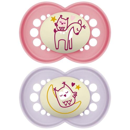 Lot de 2 sucettes Original dès 6 mois Planet Love Night - Coloris aléatoire - MAM
