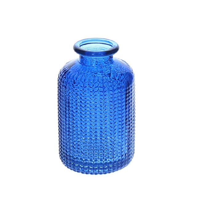 Petit vase en verre bleu Atelier jasmin