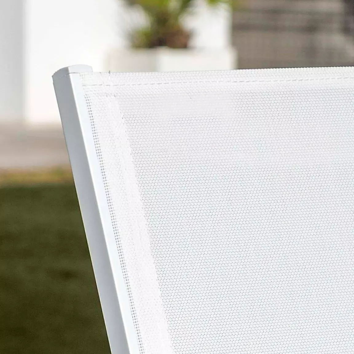Fauteuil de jardin dossier haut aluminium empilable Murano Blanc