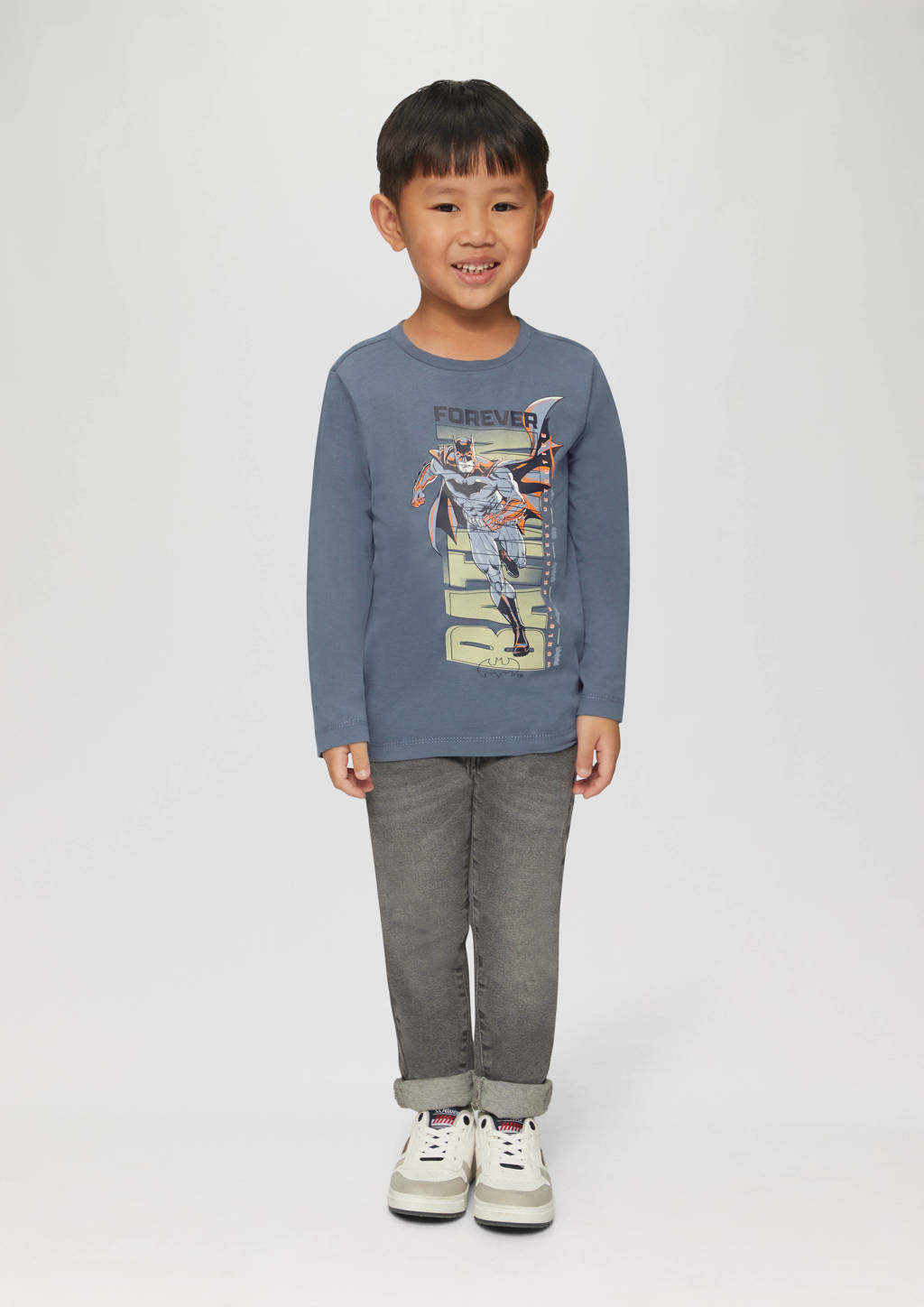 s.Oliver longsleeve met printopdruk blauw
