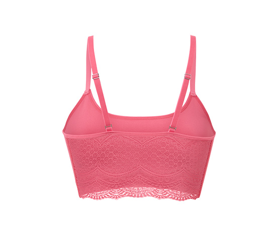 Seamless-Bustier mit Spitze, pink