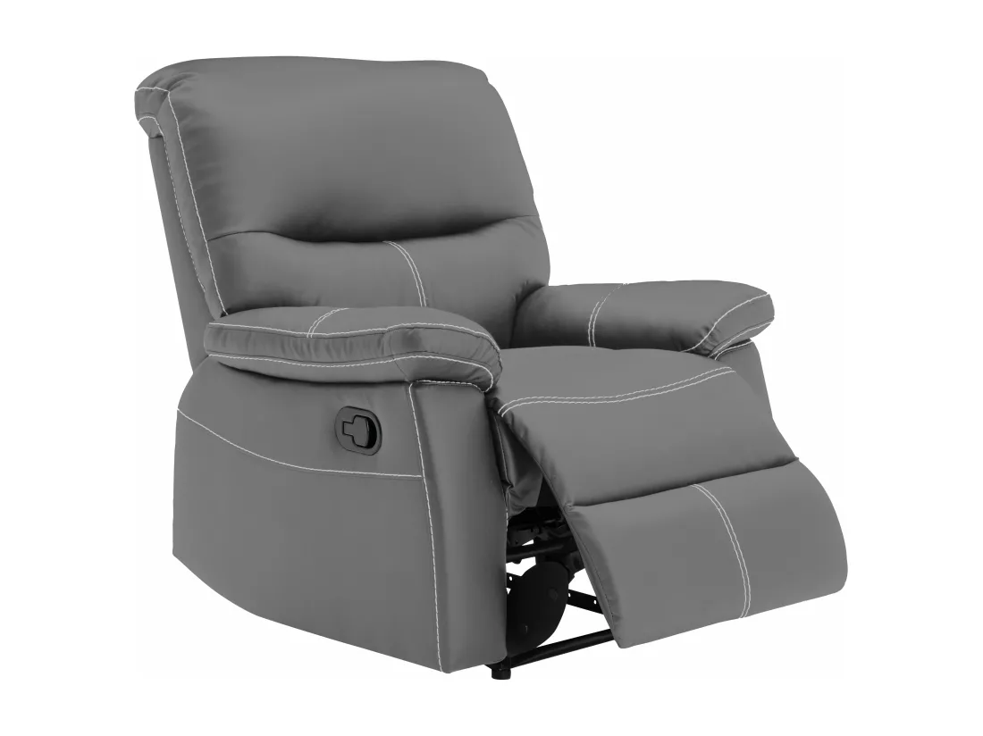 Fauteuil relax en simili gris CANBY