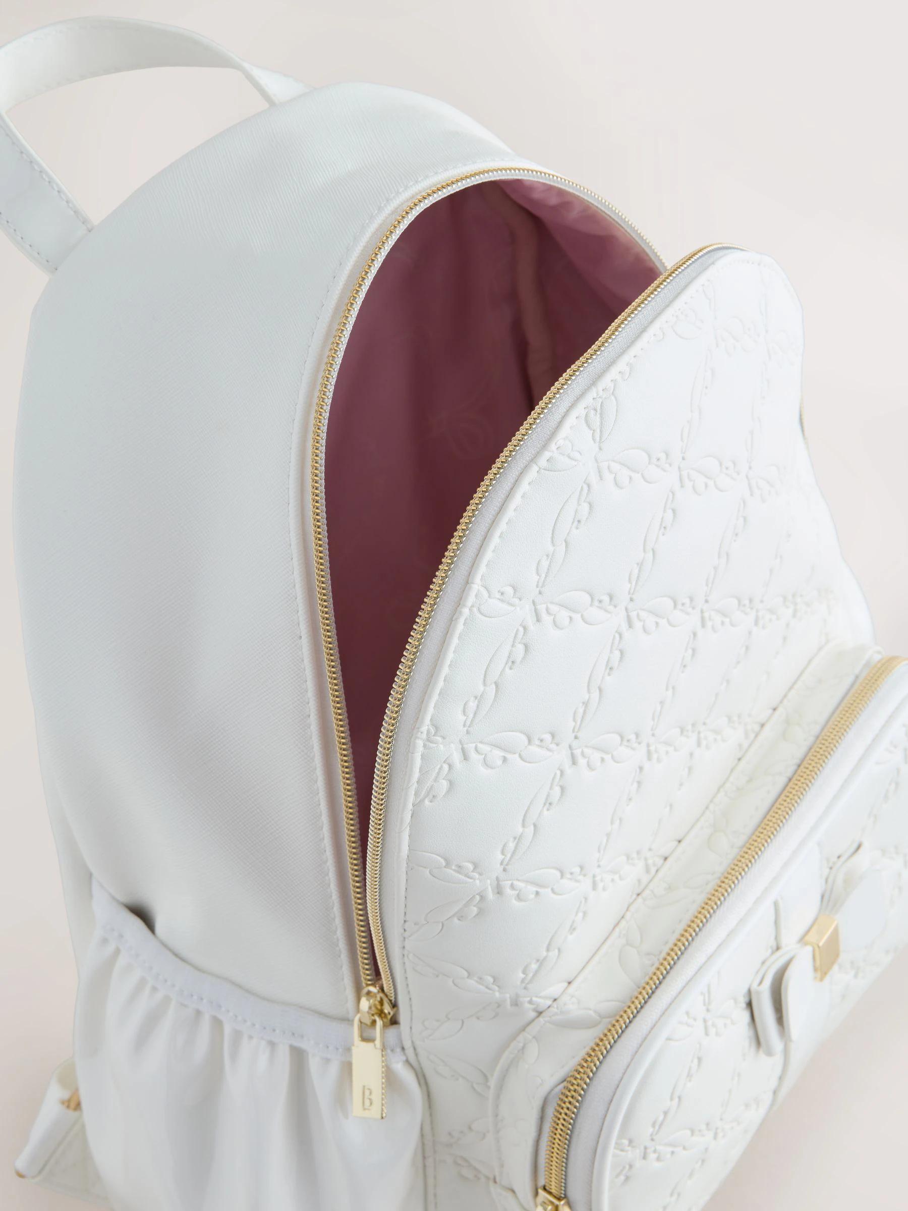 Gebroken wit - Baker by Ted Baker Rugzak met reliëf en strik voor meisjes, voor de Back to School collectie
