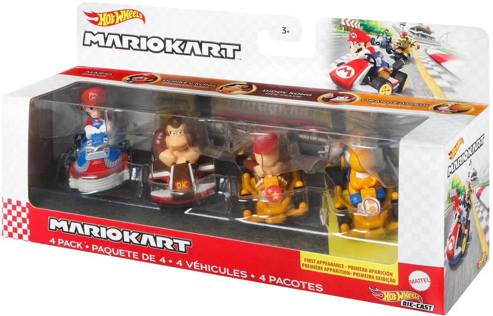 HOT WHEELS  - COFFRETS 4 VÉHICULES MARIO KART