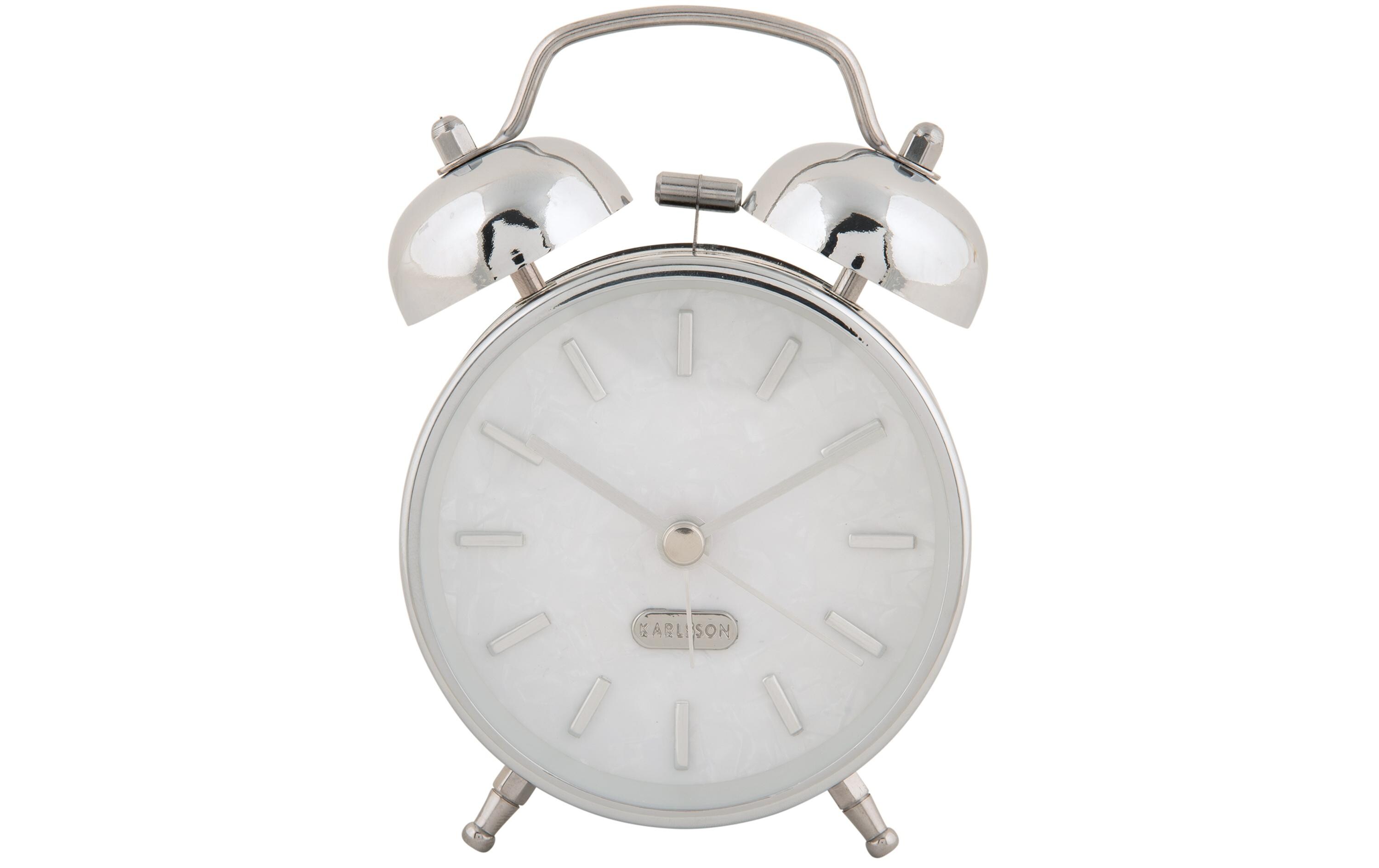 Klassischer Wecker Pearl Glow SilberWecker mit Doppelglocke