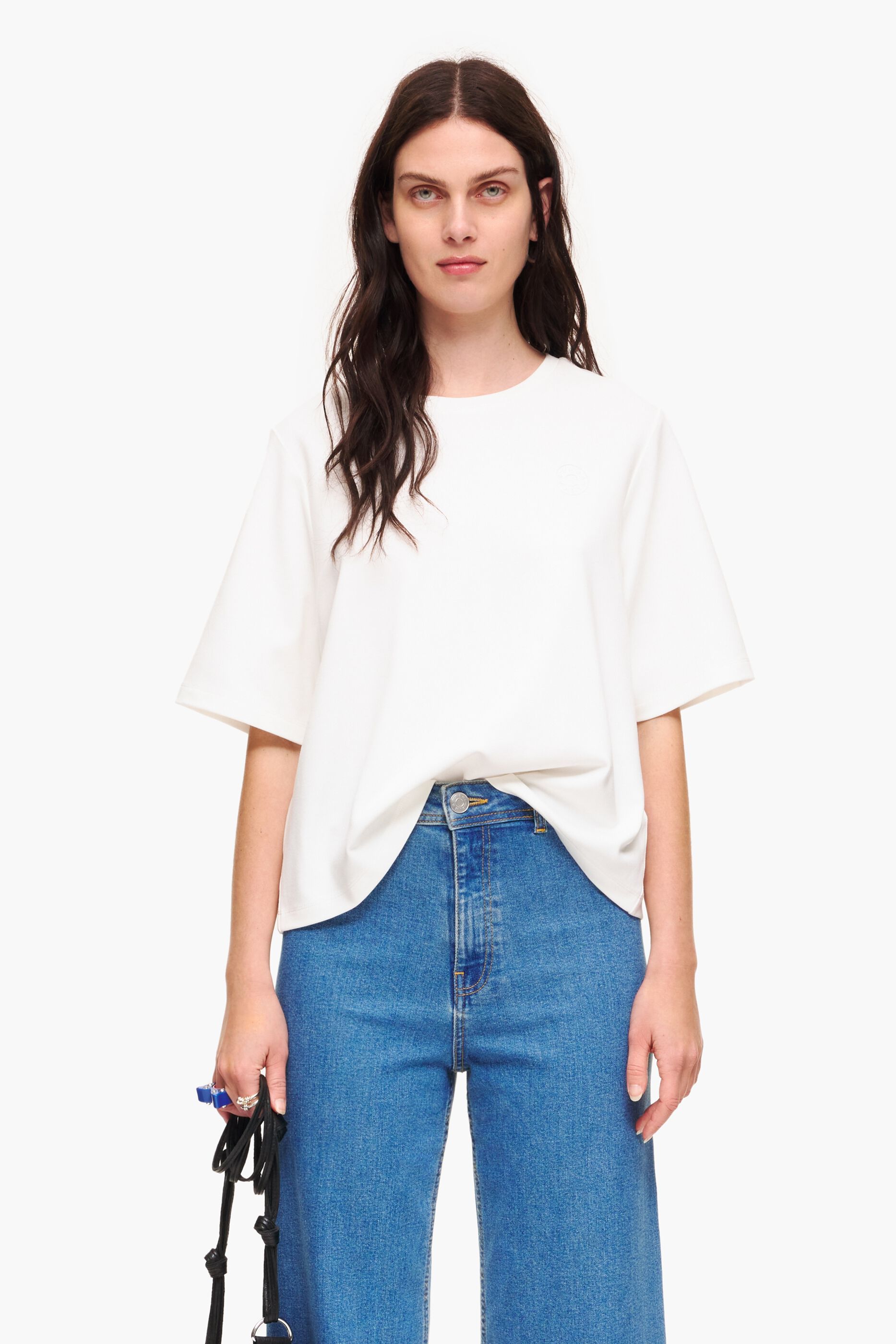 Top cropped de tricô Roma cor marfim