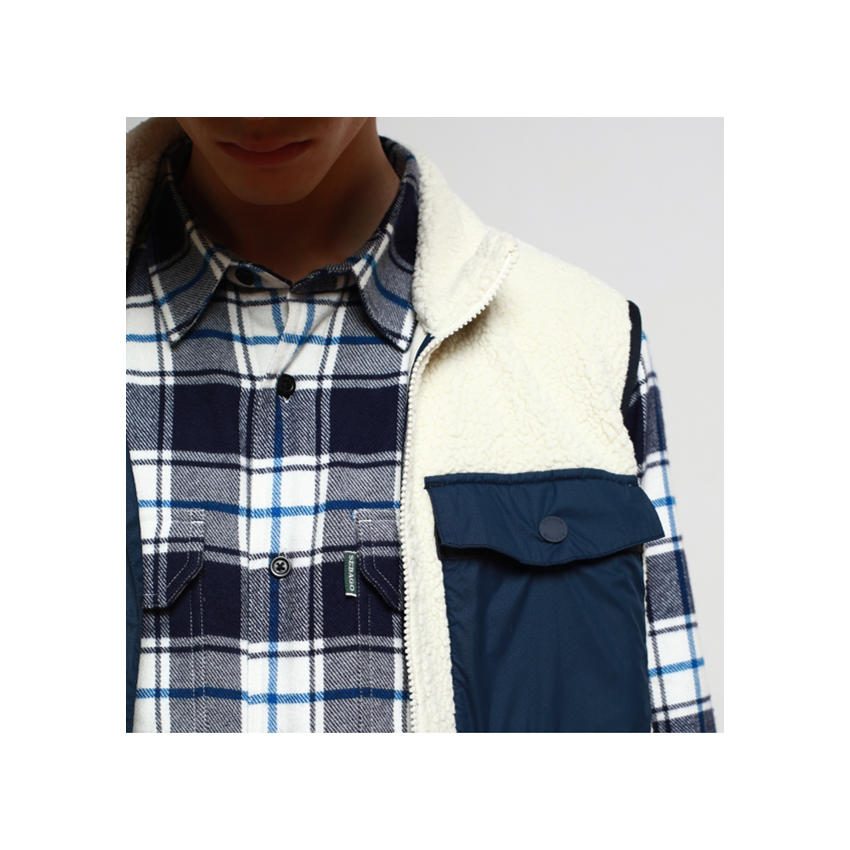 ROQUE WHITE NATURAL BLUE-Manteau sans manches rembourré pour homme