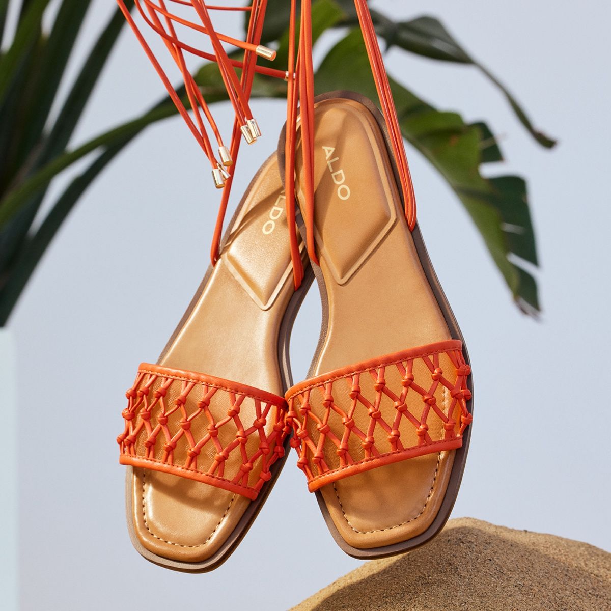 Seazen Bright Orange Women Flat Sandals