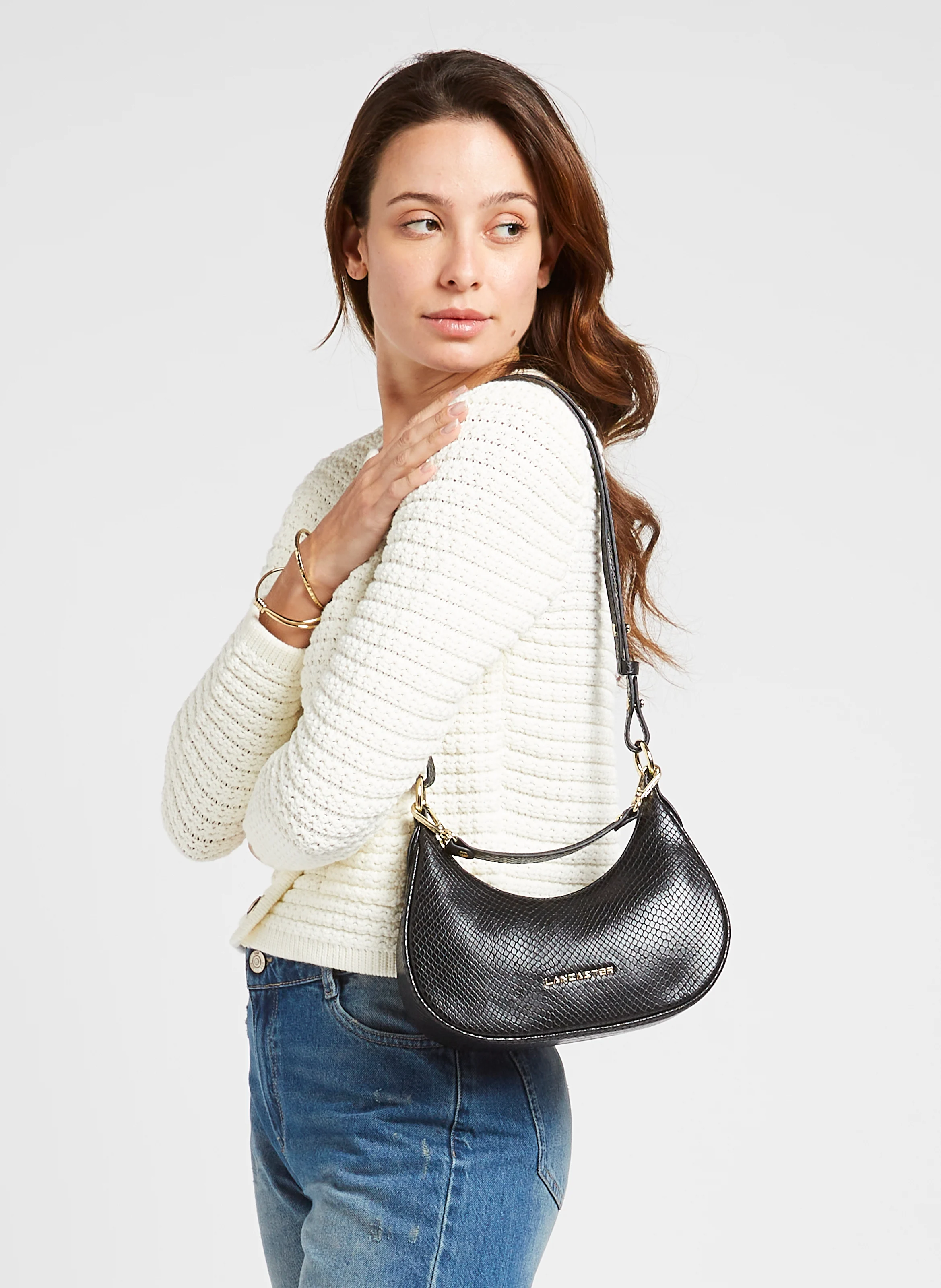 EXO ARIA - Sac porté épaule en cuir | Noir